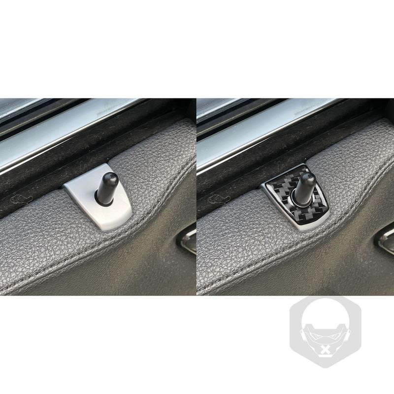 Carbon Fiber Car Accessories Door Lock Interior Trim Cover Soft Sticker For BMW 7 Series F01 730li 740li 750li 2009-2014