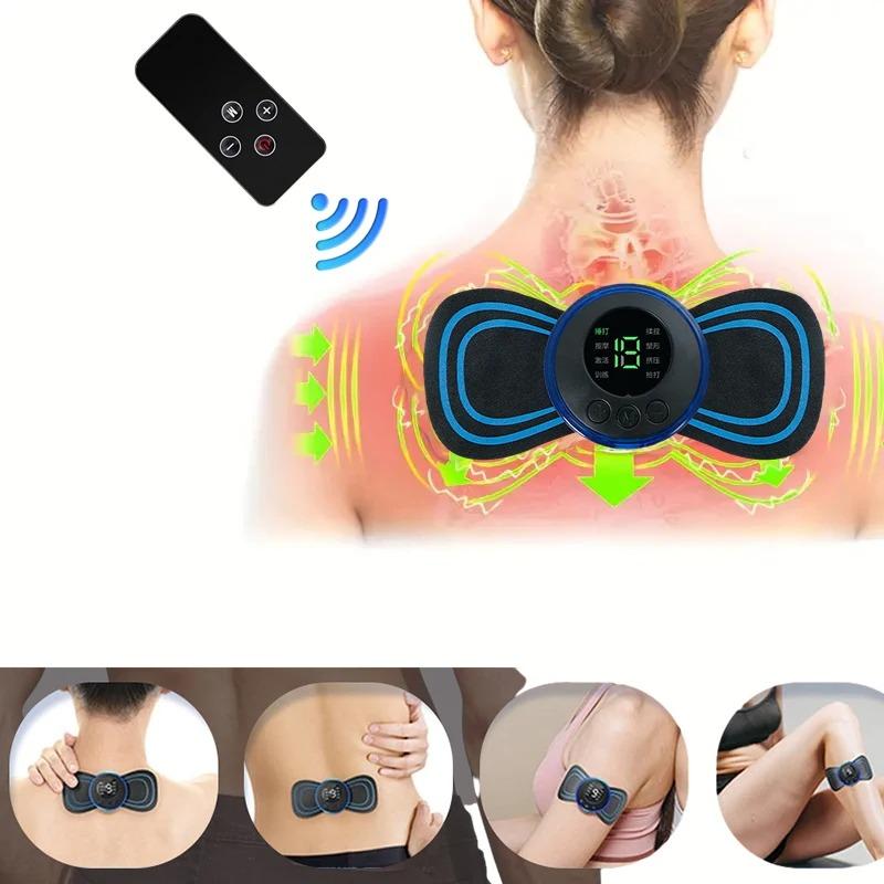 1PC LCD Display Neck Massage Electric Massager Mini Cervical Back Patch Stimulator Massager Mat Portable Gel Pad Stickers Slim