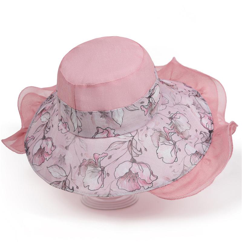 Hat women's summer thin cool hat new sunshade bucket hat outdoor big eaves foldable beach hat