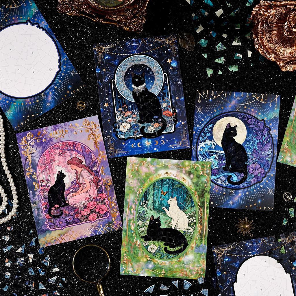 ZABC Star River Broken Dreams Series: 3 PET White Card Background Scenery Stickers for DIY Decoration