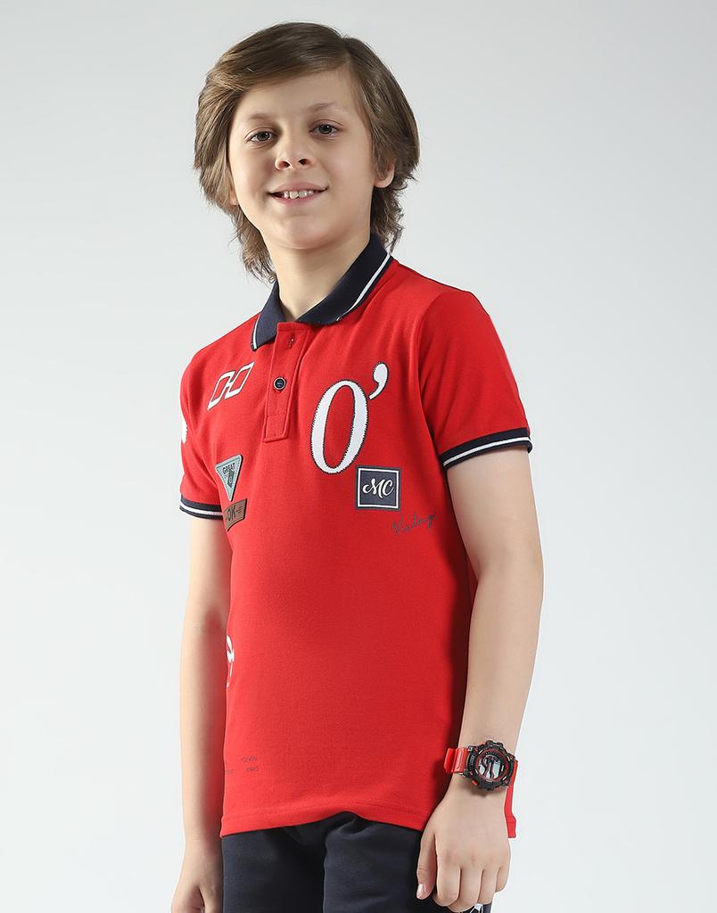 MONTE CARLO Boys Printed Collar Neck T-Shirt