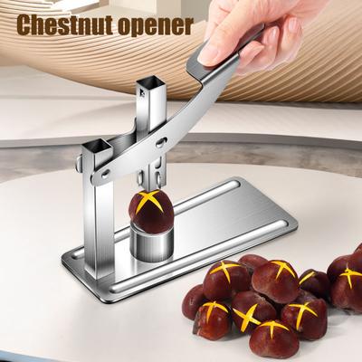 Edelstahl Kastanienöffner Nussknacker Klemme für Kastanien Pekannüsse Walnüsse Multifunktions Nussknacker Zange mit scharfer gezahnter Klinge Küchenwerkzeug