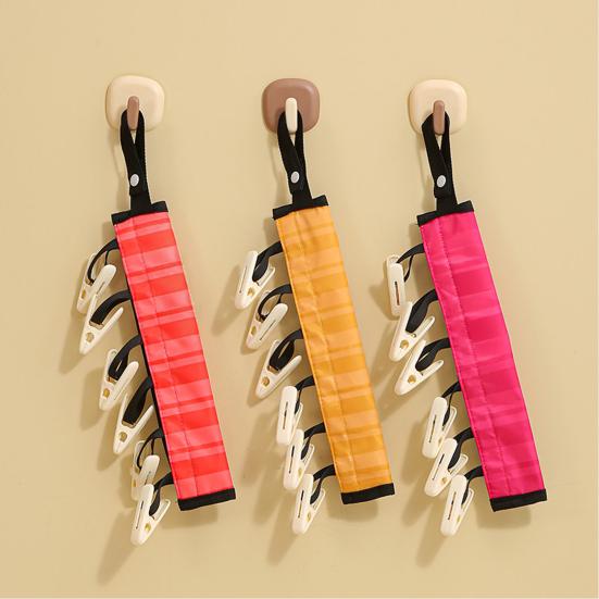 Portable Clothes Hanger Clothes Drying Hanger with 6 Clips Foldable Travel Laundry Organizer for Clothes Drying Rod Wardrobe Storage