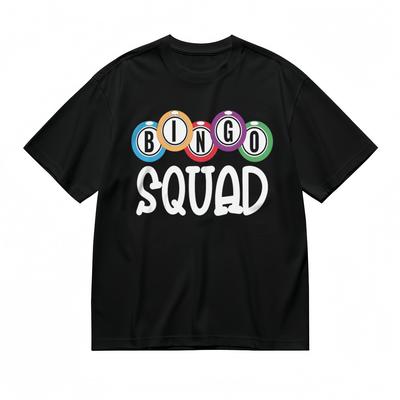 Damen Bequem Weich Gemütlich Klassisches T-Shirt Herren Damen T-Shirts Oberteil Bingo Squad Aufdruck Baumwolle T-Shirt