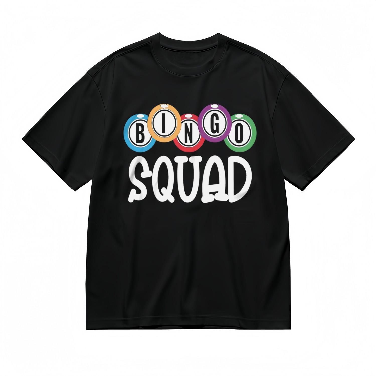 Women s Comfortable Soft Comfy Classic T-Shirt Mens Womens Tees Top Bingo Squad Printed Cotton Tee 4XL