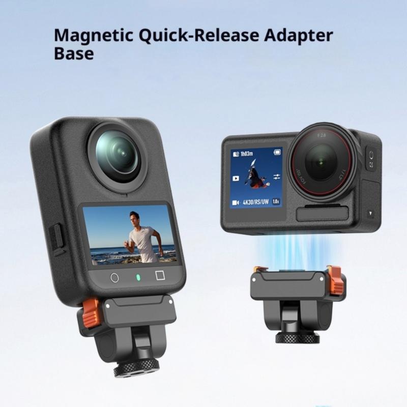 Camera Quick Release Mount Bracket With Magnetic Locking System For Action 5Pro/4/3 Camera And Tripod Compatibility