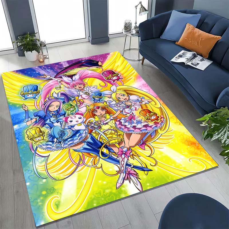 Cute Cartoon Pretty Cure Pattern Rug, Large Area Non-slip Washable Rug,, Suitable for Bedroom Home Decoration.666