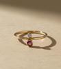 Dainty Ruby Zircon Stacking Ring, July Birthstone, Gold Vermeil Sterling Silver