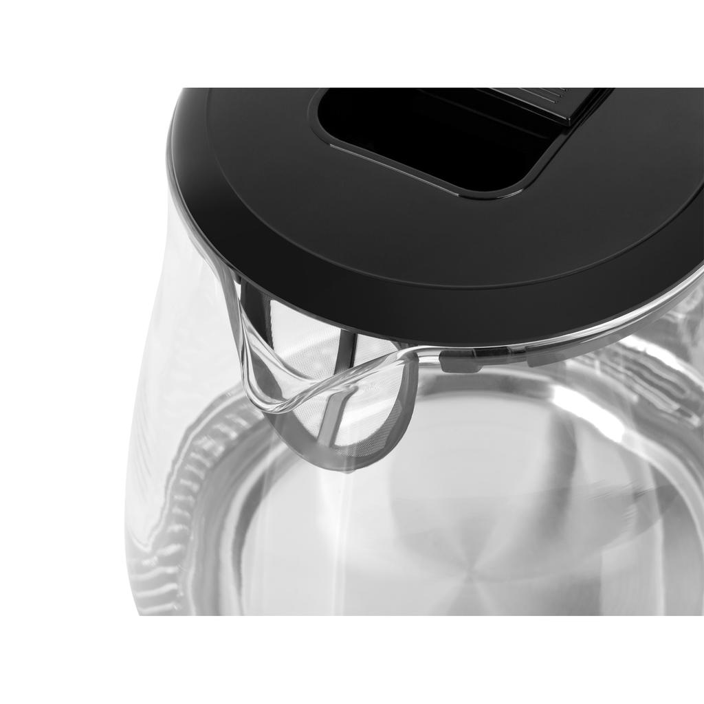Teesa cordless electric kettle, glass, black, 2200W, 1.7L