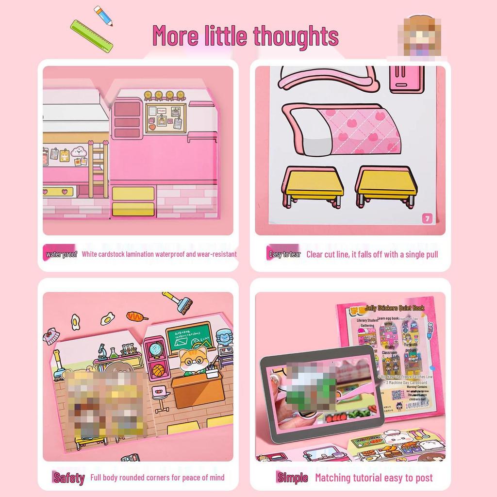 Jelly Top Ruhiges Buch für Schüler: Prinzessinnen-Verkleidungs-Sticker-Thema für Kinder