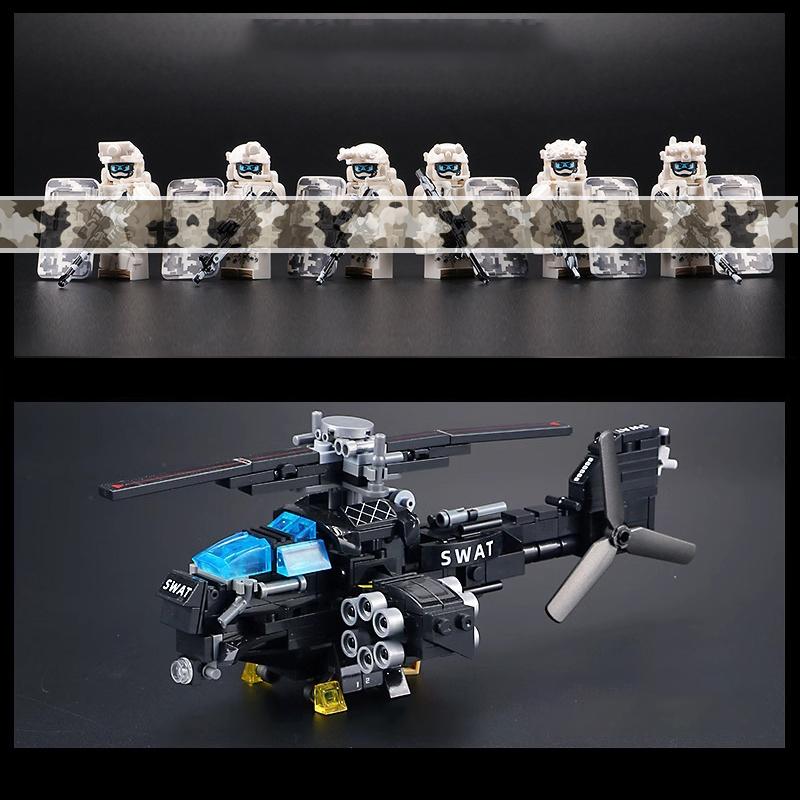 Military Mini Figures Collection Set, Special Forces Camo Commando Building Blocks, Army Role Play Toys Gift for Boys Children