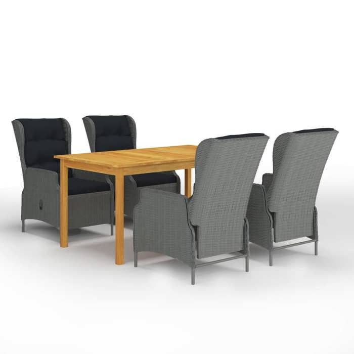 Maison Exclusive - Ensemble à manger de jardin 5 pcs Gris clair