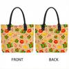  Christmas Print Tote Bag Large Capacity Casual Portable Shoulder Handbag for Daily Shopping Travel