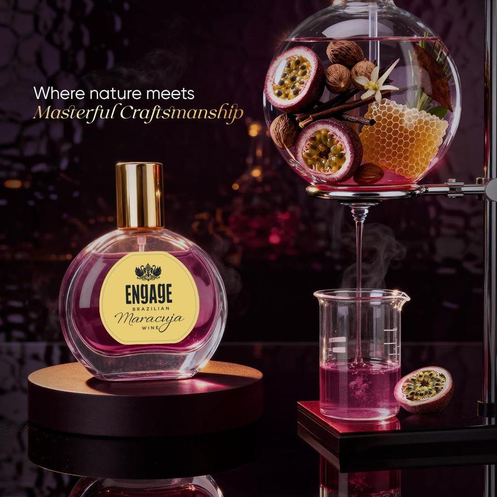 Engage Brazilian Maracuja Wine Eau De Parfum for Women 50ml, Long Lasting Perfume for Woman, Musk & Vanilla Fragrance Scents, Luxury Perfume for Woman