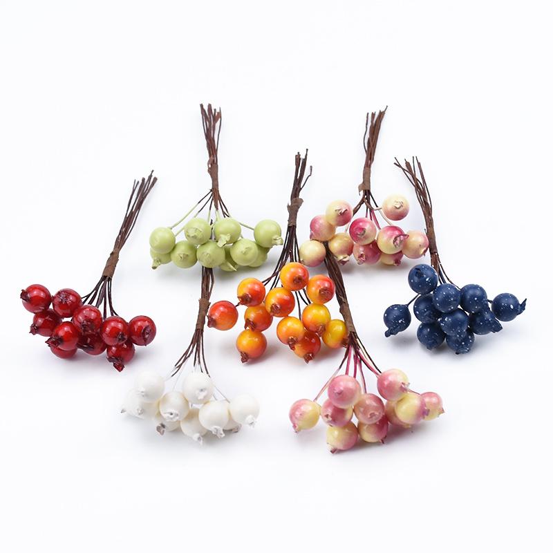 10/20pcs PE Cherry Fruit Artificial Plants Home Outdoor Garden Courtyard vase table Scrapbooking DIY Gift Box Wreath Decorative