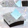 1pc Glittery Clear Desk Sticky Notes Organizer, Stationery and Handwritten Accounts Storage Container, Desktop Tidy Up Box, Office Essentials