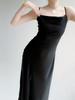 Satin Suspender Dress for Women Summer Sexy Club Party Evening Dress Elegant Fashion Female Clothing White Black