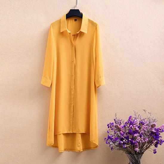 Camicie in chiffon Cardigan da donna di media lunghezza con maniche a tre quarti di grandi dimensioni Protezione solare esterna