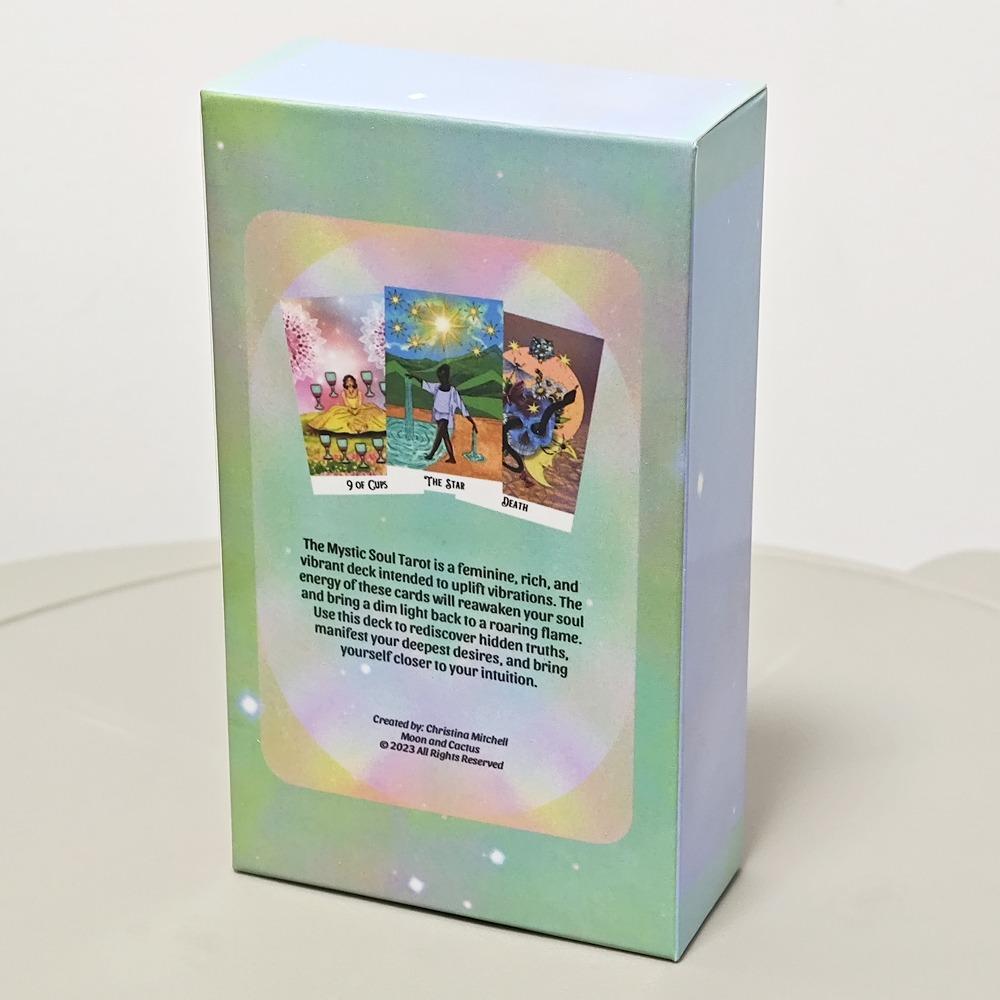 12*7cm Mystic Soul Tarot 78 Pcs Cards with Guidebook - Vibrant Colors Throughout The Deck, To Uplift The Energy of The Reader