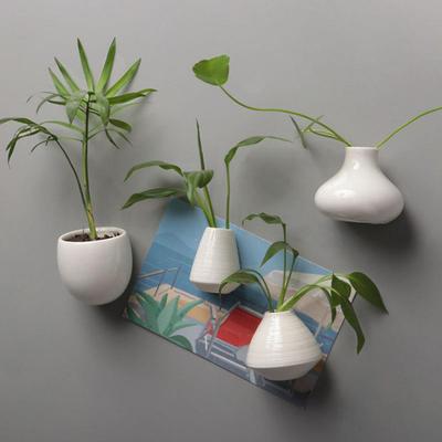 Yousheng Mini Keramikvase Kühlschrankmagnet Heim Büro Küche Spind Kühlschrank 3D Miniatur Blumenvase Magnetische Dekoration Ornament