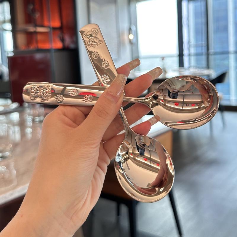 1/3 Stück Cartoon Edelstahl Löffel Koala Muster Kinder Reis Löffel Suppenlöffel Eis Löffel Teelöffel Dessertlöffel