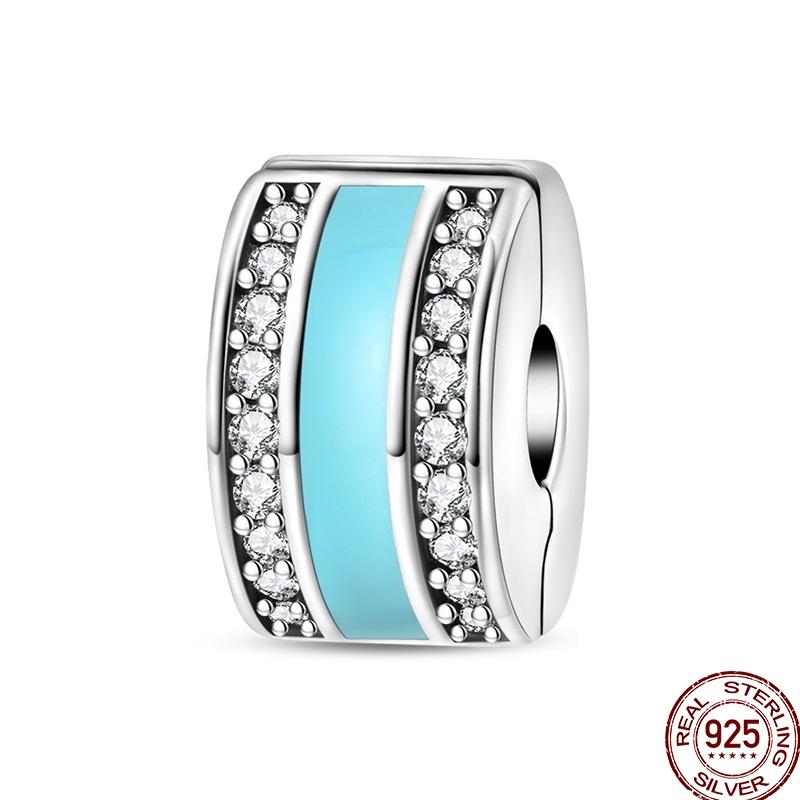 Genuine Copper Clasp Closure Cz Pave Clip Charms Daisy Bead Stopper Safety Chain Accessory Fit 3Mm Bangle Bracelet Fine Jewelry Clip