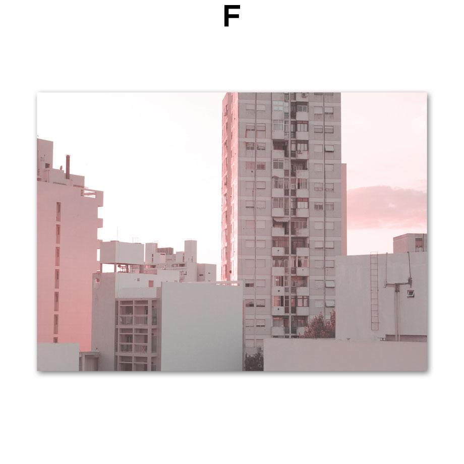 

Розовый город, цветок, велосипед, кофейня, комната для девочки, плакаты на скандинавскую тему и принты, настенная живопись на холсте, настенные панно для гостиной, бара A4 21X30cm No Framed