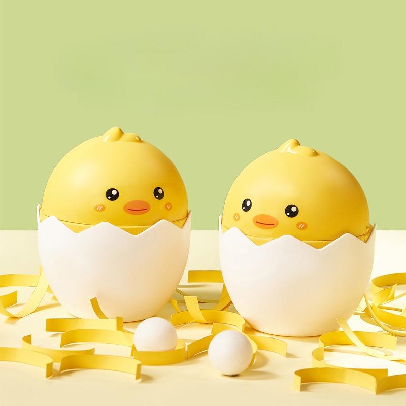 2 szt. Urocze Żółte Gumowe Kaczuszki Mini Kosze na Śmieci, Biurkowe Kosze z Klapką i Uroczym Wzorem Kaczki, Kompaktowe Plastikowe Pojemniki do Przechowywania do Sypialni, Biurka, Biura