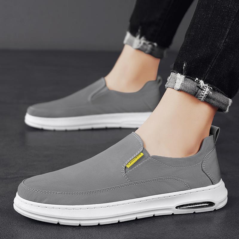 Social spirit guy youth flat shoes breathable casual ice silk cloth shoes stitched shoes