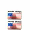 2pcs American Flag USA Metal Car Logo Suitable for Body Trunk Tail Side Sticker Decorative Decal Accessories