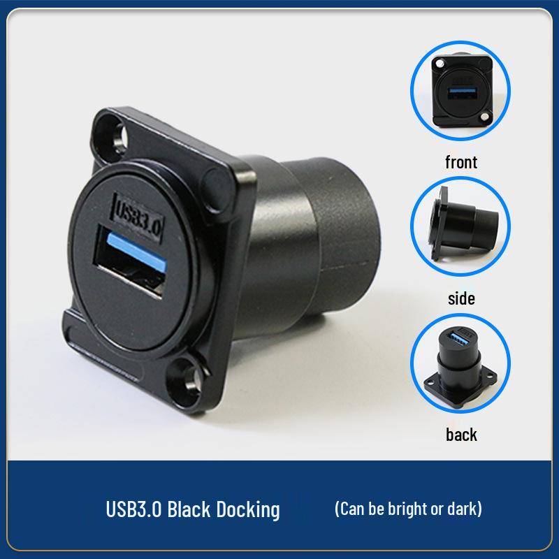 Type-D USB Wall Socket Mount: Dual Port Solderless Pass-through Adapter