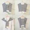 Korean Style Striped Knitted Neck Scarf Casual Women Shawl For Daily Outfit