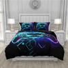 Game King Queen Duvet Cover 3D Black Game Handle Bedding Set For Kids Teens Boys Man Gamer Bedroom Decor Quilt Cover Pillowcase