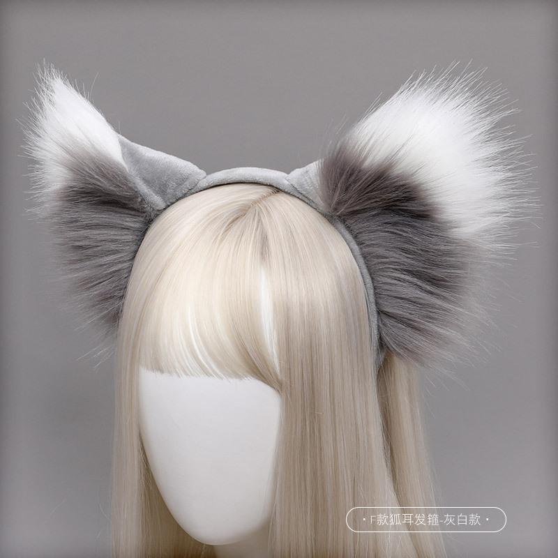 Fox Ears Headband Halloween Costume Accessory Wolf Ear Headpiece Cat Ear Headband for Party Props