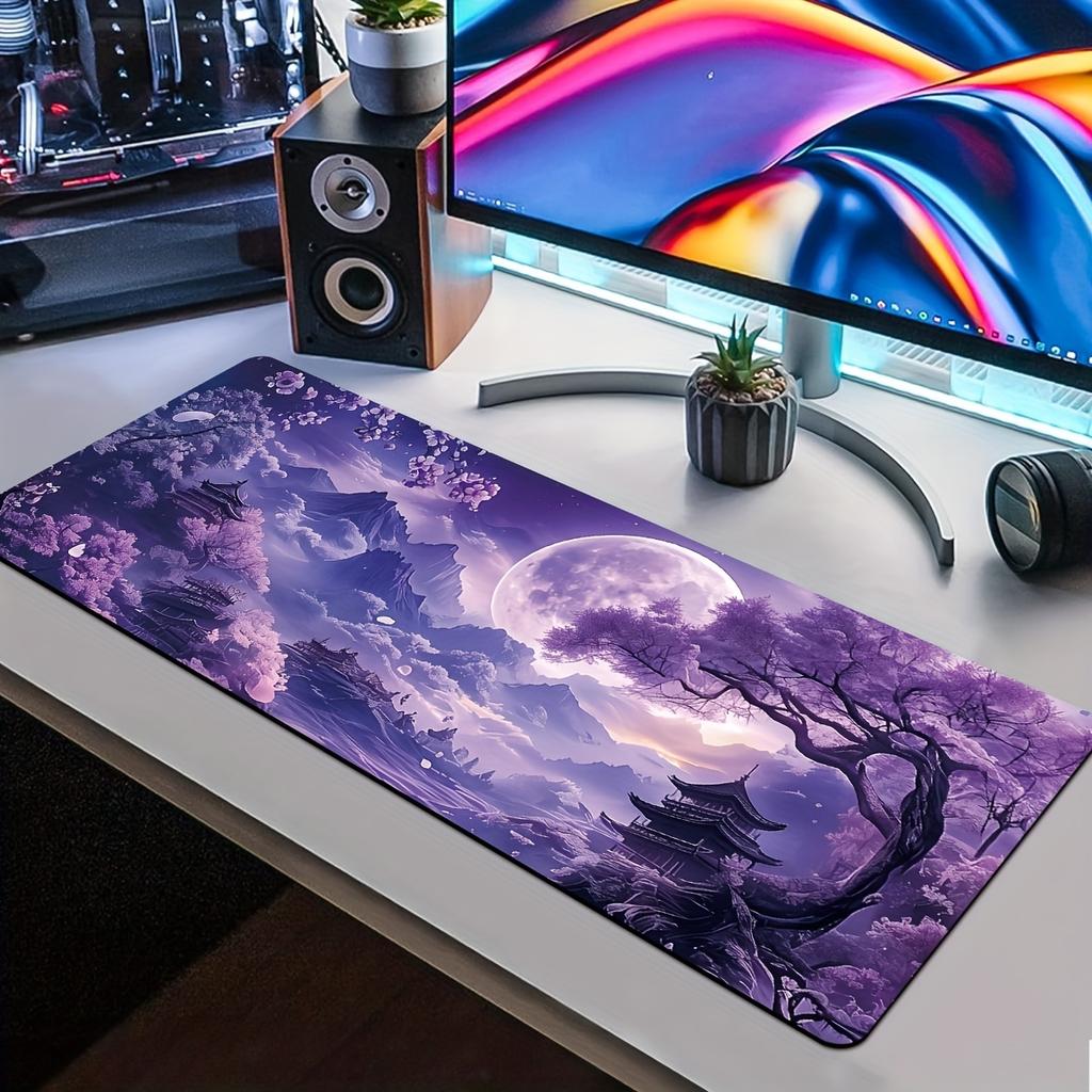 Mouse Pad Purple Fantasy Landscape Office Mouse Pads Gaming Mats Laptop Keyboard Pad Desk Mat Room Bedroom Playmat Mouse Mat