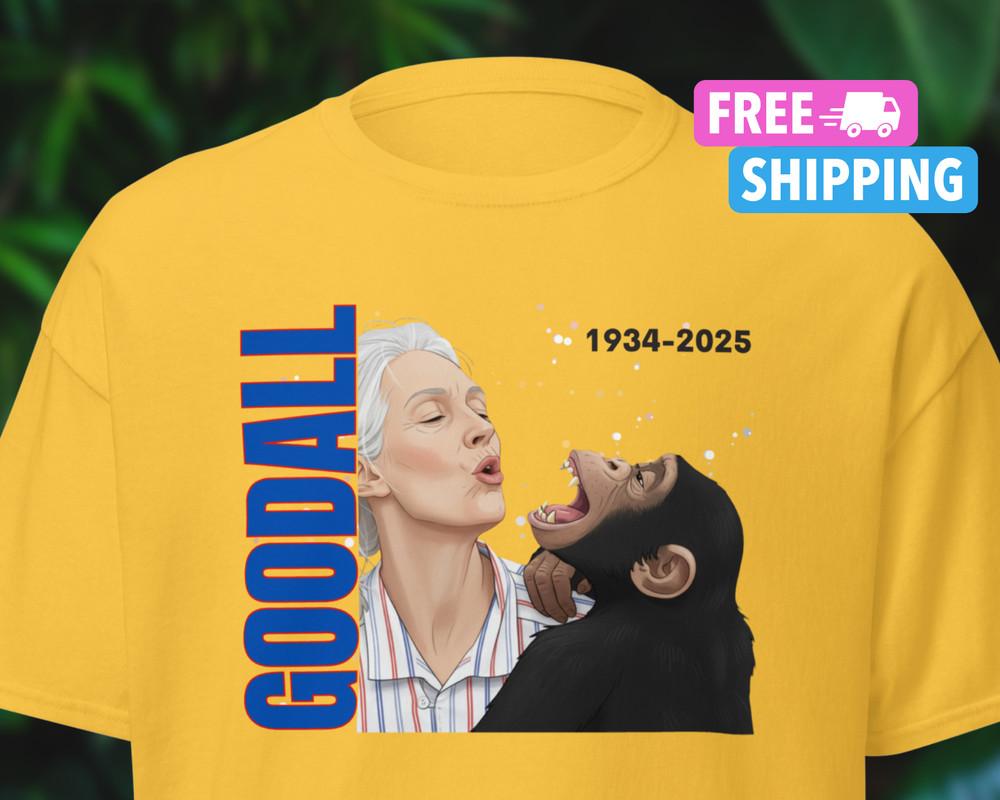 Jane Goodall Tribute Shirt Conservation Chimpanzee Wildlife Memorial Shirt Unisex T-Shirt XXXL