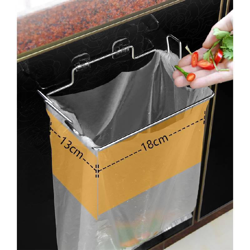 Modern Stainless Steel Kitchen Trash Bag Holder With Magneticfree Wall Mount For Home Use