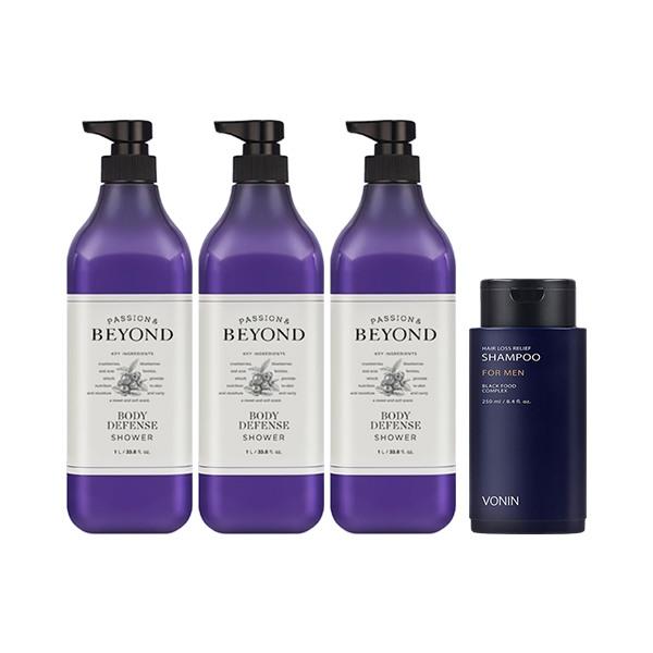 

BEYOND Body Defense Shower 1L x3 + Bonin Relief Shampoo 250ml / Large Body Wash
