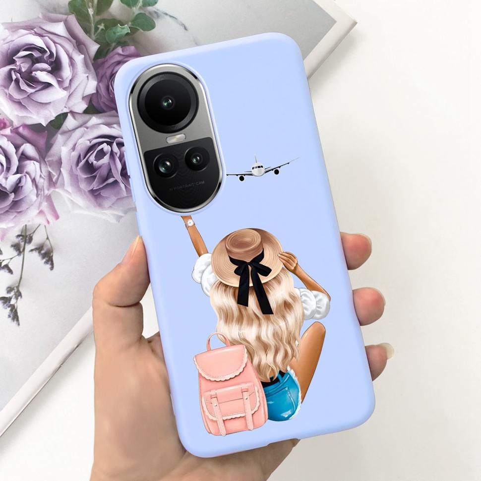 For Oppo Reno10 Case Luxury Colourful Painted Cover Soft Silicone Phone Case For Oppo Reno 10 Reno10 Pro 5G Back Cover Bumper