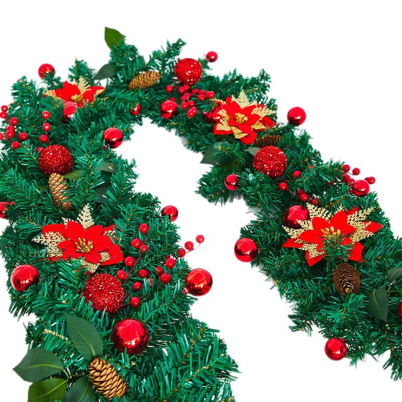 Luminous Christmas Garland and Wreath Ornaments for Shopping Malls, Hotels, and Staircases.
