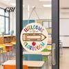 Classroom Round Hanger Wooden Welcome Sign for Door, to Our Hanger, Front Door Hanging Sign, Back School Preschool Decoration