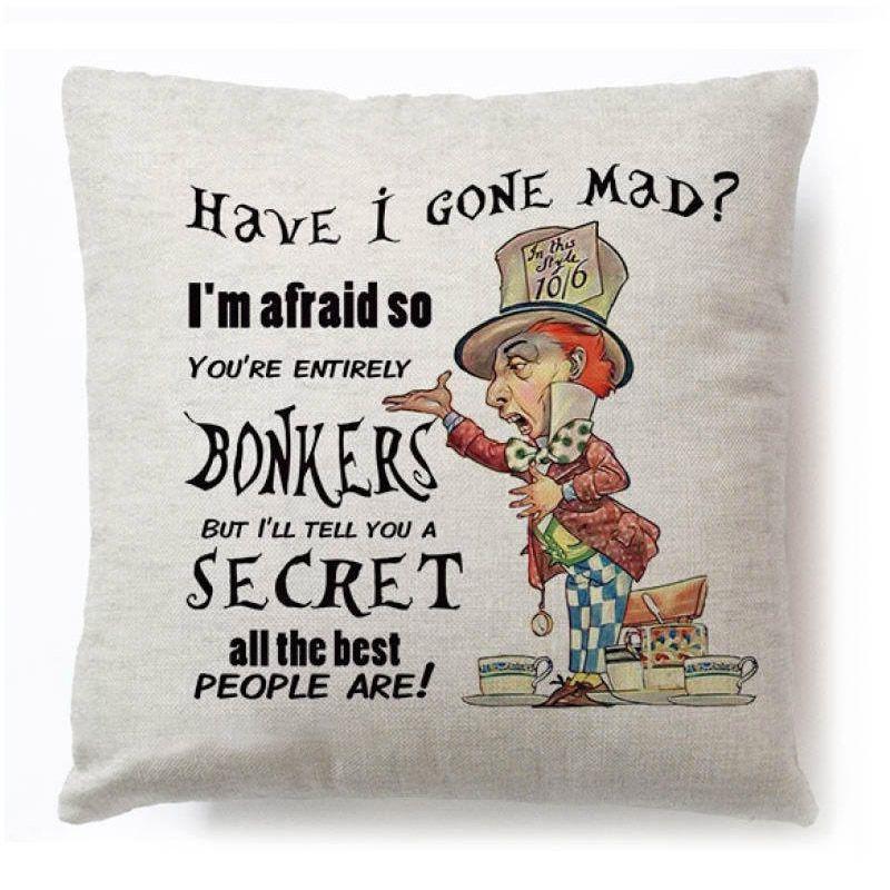 Cotton Linen Alice In Wonderland Pillow Case For A Charming Decor**