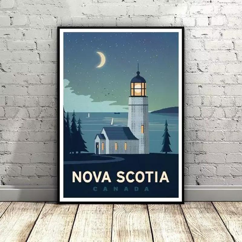 VINTAGE NOVA SCOTIA Kanada Leinwand Malerei Kunstdruck Poster Bild Wand moderne minimalistische Schlafzimmer Wohnzimmer Dekoration
