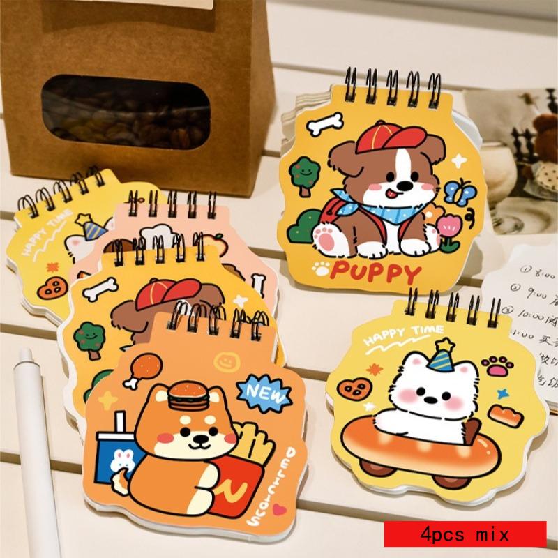 School Supplies Artoon Cute Puppy Flip Up Coil Book Cute Kawai Stationery Reward Small Book Good Looking Notebook Small Gift