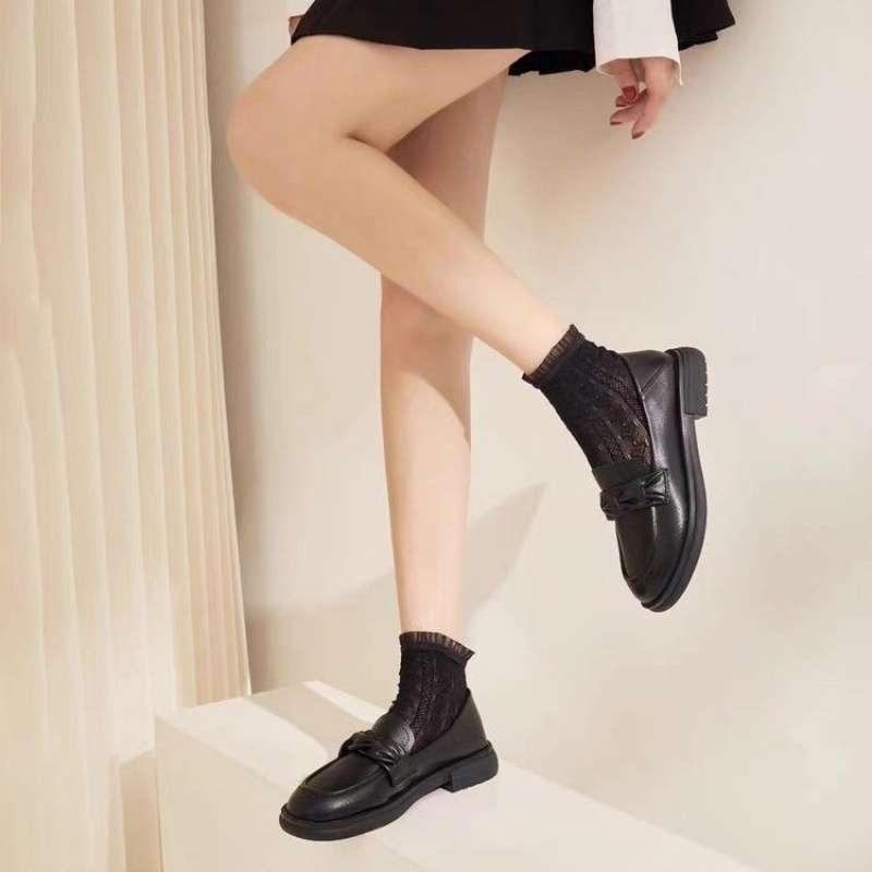 British Small Leather Shoes Women's 2025 Spring and Summer New Soft Leather Single Shoes Low Heel Versatile One Pedal Casual Loafers Women