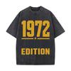 Vintage Year Celebration Bold Statem Washed Faded Vintage Short Sleeve Fashion Versatile Daily Tee