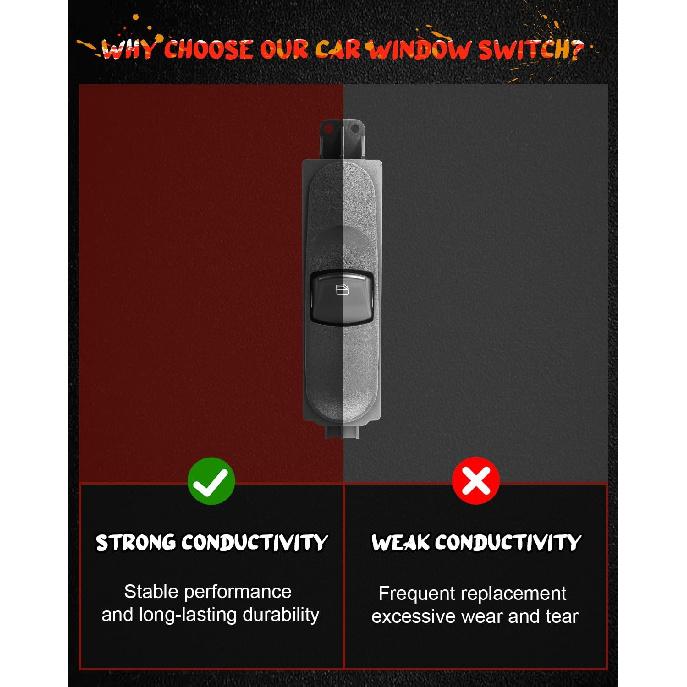 CCIYU Power Window Switch A9065450913 Driver or Passenger Side Window Control Switch Fit 2007-2017 for Mercedes-Benz Sprinter 2010-2017 for