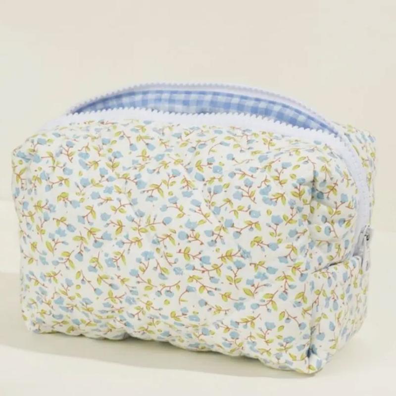 Floral Print Travel Portable Minimalist Large Capacity Soft Storage Makeup Bag
