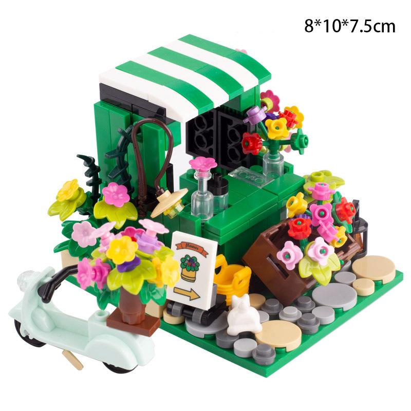 MOC Bricks Toys Model Compatible MOC Parts Bricks City Street Lamp Building Block Lamp with Halloween Bat Lamp