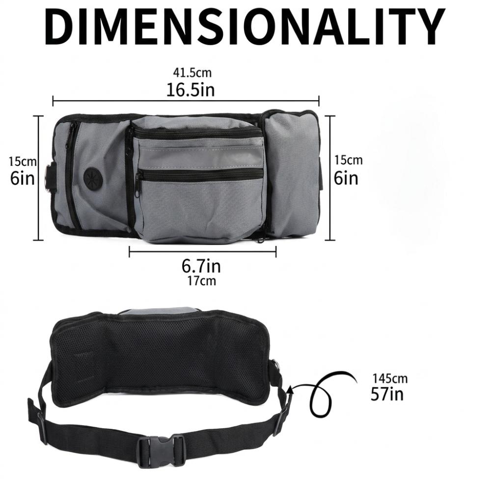 Adjustable Strap Pet Training Waist Bag Dog Walking Fanny Pack Outside Fitness Activity